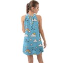 Seamless Pattern Vector Owl Cartoon With Bugs Halter Tie Back Chiffon Dress View2