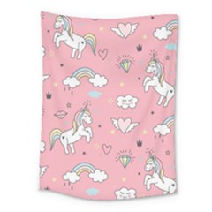 Cute Unicorn Seamless Pattern Medium Tapestry by Apen