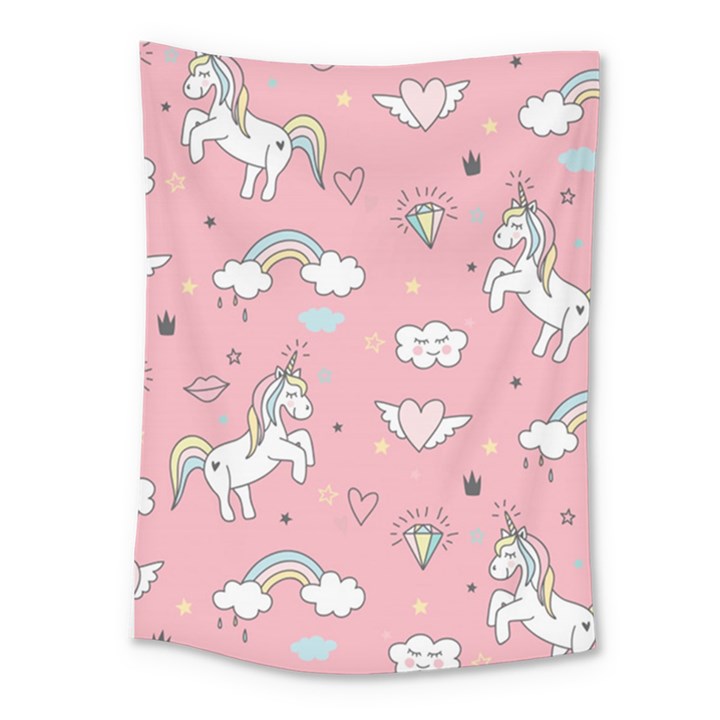 Cute Unicorn Seamless Pattern Medium Tapestry