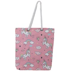 Cute Unicorn Seamless Pattern Full Print Rope Handle Tote (large) by Apen