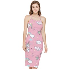 Cute Unicorn Seamless Pattern Bodycon Cross Back Summer Dress by Apen