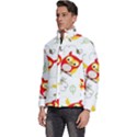 Seamless Pattern Vector Owl Cartoon With Bugs Men s Puffer Bubble Jacket Coat View2