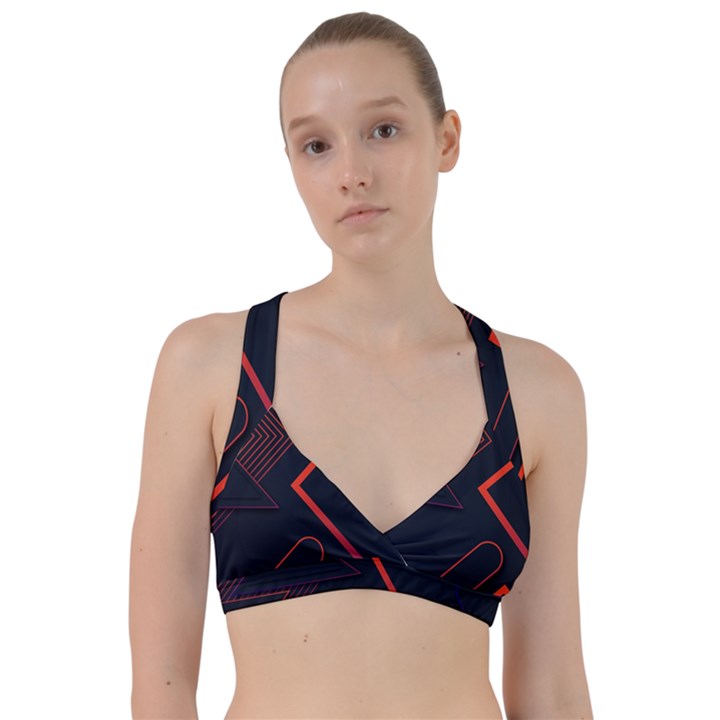 Gradient Geometric Shapes Dark Background Design Sweetheart Sports Bra