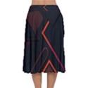 Gradient Geometric Shapes Dark Background Design Velvet Flared Midi Skirt View2