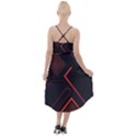 Gradient Geometric Shapes Dark Background Design High-Low Halter Chiffon Dress  View2