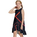 Gradient Geometric Shapes Dark Background Design Kids  Frill Swing Dress View2