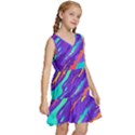 Multicolored Abstract Background Kids  Sleeveless Tiered Mini Dress View3