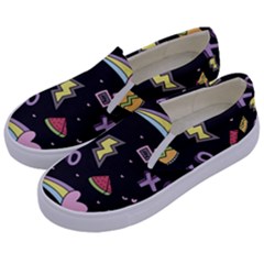 Cute Girl Things Seamless Background Kids  Canvas Slip Ons by Apen