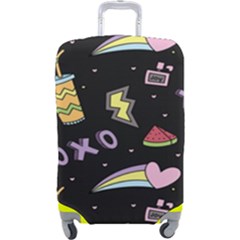 Cute Girl Things Seamless Background Luggage Cover (large) by Apen