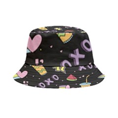 Cute Girl Things Seamless Background Inside Out Bucket Hat by Apen