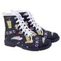 Cute Girl Things Seamless Background Women s High-Top Canvas Sneakers View3