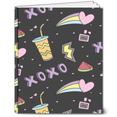 Cute Girl Things Seamless Background 8  X 10  Hardcover Notebook by Apen