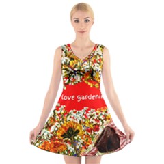 Garden Lover V-neck Sleeveless Dress by TShirt44