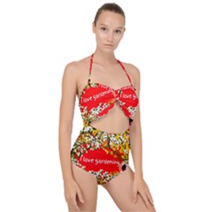 Garden Lover Scallop Top Cut Out Swimsuit