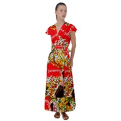 Garden Lover Flutter Sleeve Maxi Dress by TShirt44