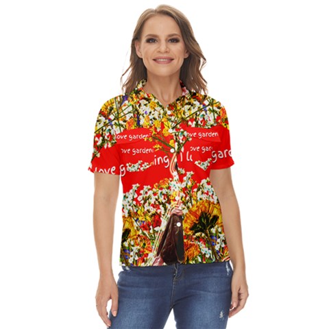 Garden Lover Women s Short Sleeve Double Pocket Shirt by TShirt44