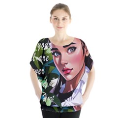 Love Quotes Design Batwing Chiffon Blouse