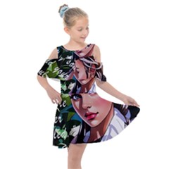 Love Quotes Design Kids  Shoulder Cutout Chiffon Dress by TShirt44