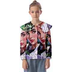 Love Quotes Design Kids  Peter Pan Collar Blouse by TShirt44