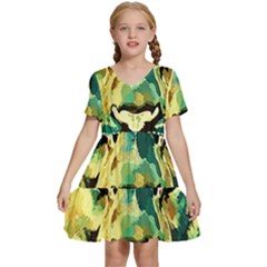 Love The Tiger Kids  Short Sleeve Tiered Mini Dress by TShirt44