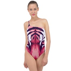 Tiger Design Classic One Shoulder Swimsuit by TShirt44