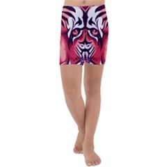 Tiger Design Kids  Lightweight Velour Capri Yoga Leggings by TShirt44