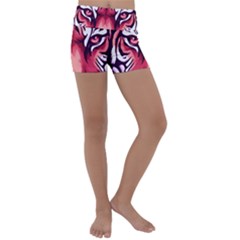 Tiger Design Kids  Lightweight Velour Yoga Shorts by TShirt44