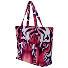 Tiger Design Zip Up Canvas Bag