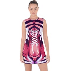 Tiger Design Lace Up Front Bodycon Dress by TShirt44