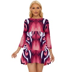 Tiger Design Long Sleeve Babydoll Dress by TShirt44