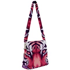 Tiger Design Zipper Messenger Bag by TShirt44