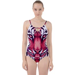 Tiger Design Cut Out Top Tankini Set by TShirt44