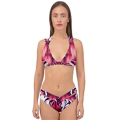 Tiger Design Double Strap Halter Bikini Set by TShirt44