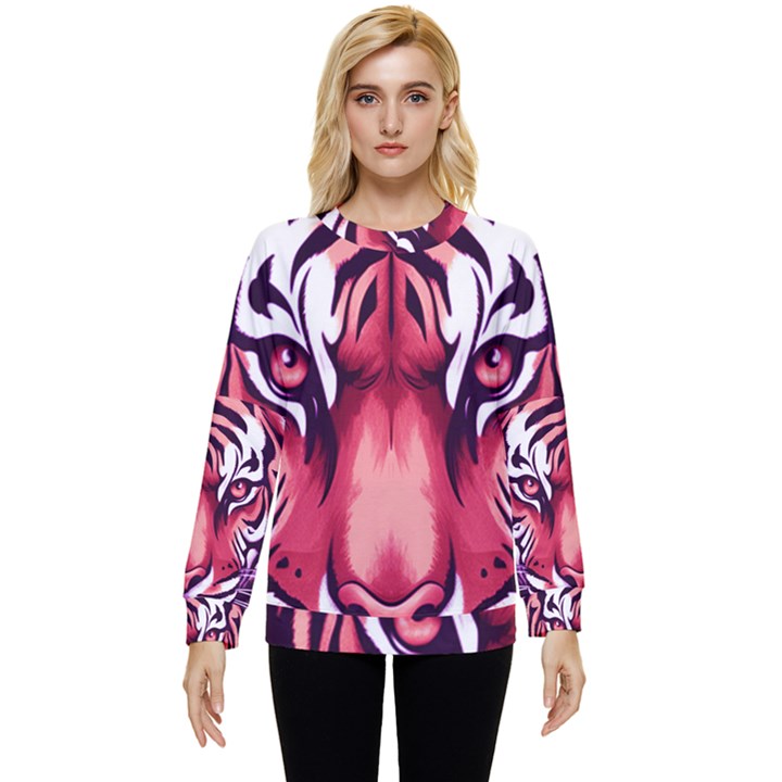 Tiger Design Hidden Pocket Sweatshirt