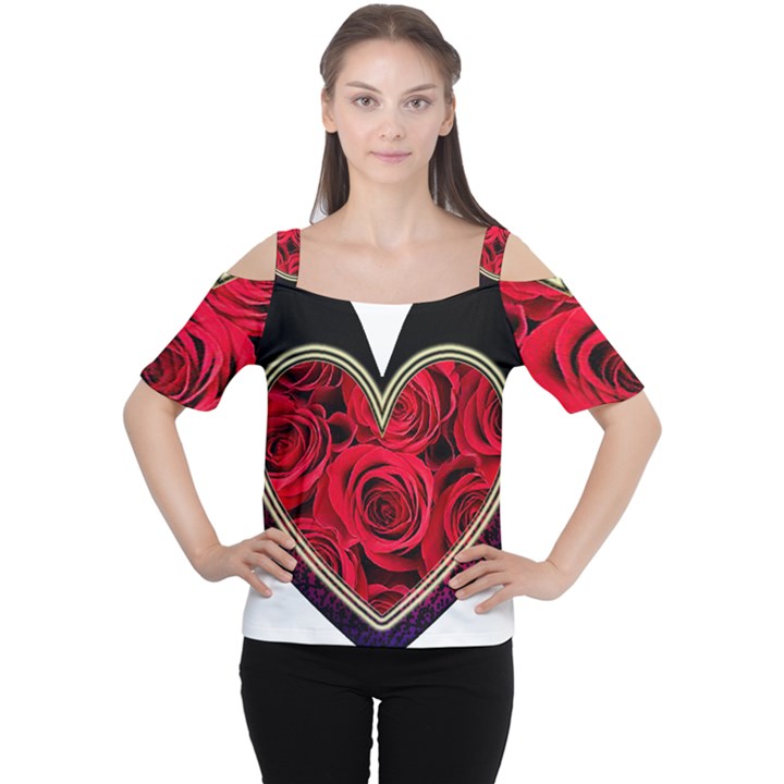 Love Design Cutout Shoulder T-Shirt