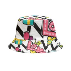 Vector Romantic Love Seamless Pattern Inside Out Bucket Hat by Apen