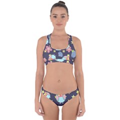 Owl Stars Pattern Background Cross Back Hipster Bikini Set by Apen