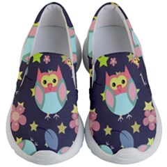 Owl Stars Pattern Background Kids Lightweight Slip Ons by Apen