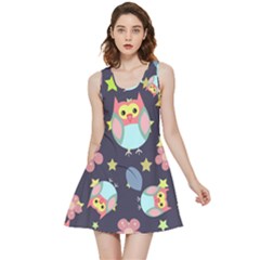 Owl Stars Pattern Background Inside Out Reversible Sleeveless Dress by Apen