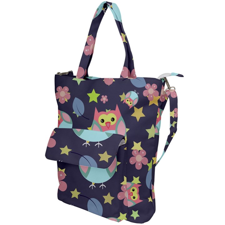 Owl Stars Pattern Background Shoulder Tote Bag