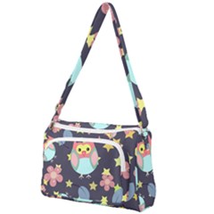 Owl Stars Pattern Background Front Pocket Crossbody Bag by Apen