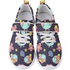 Owl Stars Pattern Background Men s Velcro Strap Shoes by Apen