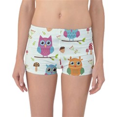 Forest Seamless Pattern With Cute Owls Reversible Boyleg Bikini Bottoms by Apen