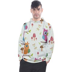 Forest Seamless Pattern With Cute Owls Men s Pullover Hoodie by Apen