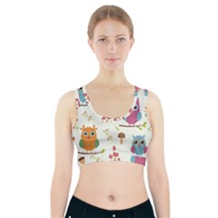 Forest Seamless Pattern With Cute Owls Sports Bra With Pocket by Apen