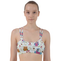 Forest Seamless Pattern With Cute Owls Line Them Up Sports Bra by Apen