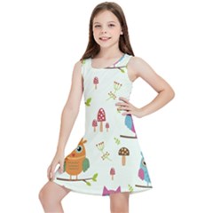 Forest Seamless Pattern With Cute Owls Kids  Lightweight Sleeveless Dress by Apen