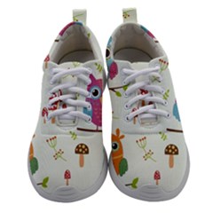 Forest Seamless Pattern With Cute Owls Women Athletic Shoes by Apen