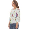 Forest Seamless Pattern With Cute Owls Cut Out Wide Sleeve Top View2