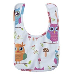 Forest Seamless Pattern With Cute Owls Baby Bib by Apen